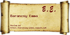 Barancsy Emma névjegykártya